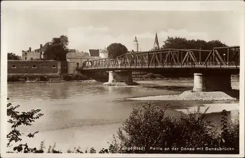 Ak Ingolstadt an der Donau Oberbayern, Donaubrücken