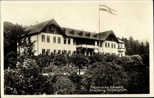 Ak Streitberg Wiesenttal Fränkische Schweiz, Sanatorium, Flagge