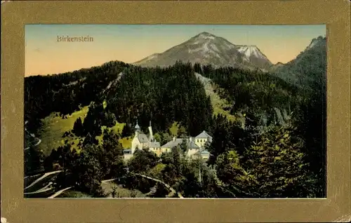 Ak Birkenstein Fischbachau in Oberbayern, Panorama, Berg
