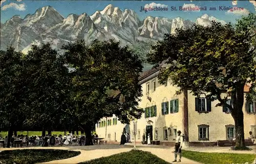 Ak Sankt Bartholomä Schönau am Königssee, Jagdschloss, Gebirge
