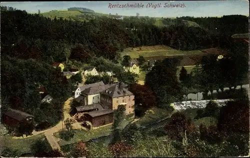 Ak Rentzschmühle Pöhl im Vogtland, Panorama