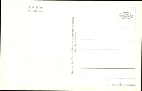 Ak Bad Elster im Vogtland, Altes Badehaus