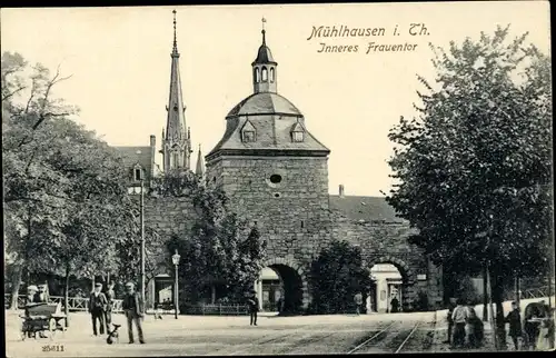 Ak Mühlhausen in Thüringen, Inneres Frauentor, Zeitungsauschnitt