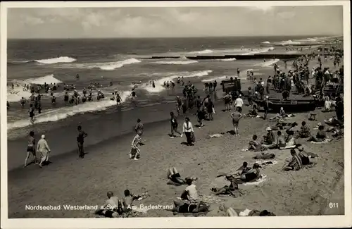 Ak Westerland Insel Sylt, Badestrand