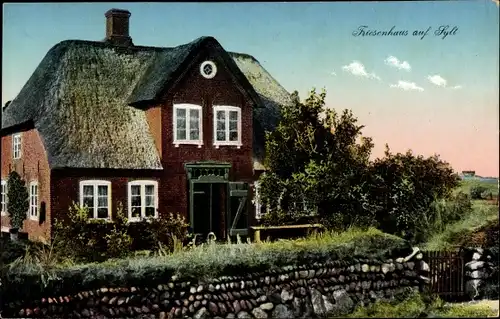 Ak Insel Sylt in Nordfriesland, Friesenhaus