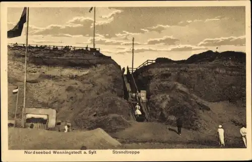 Ak Wenningstedt Insel Sylt Nordfriesland, Strandtreppe, Besucher