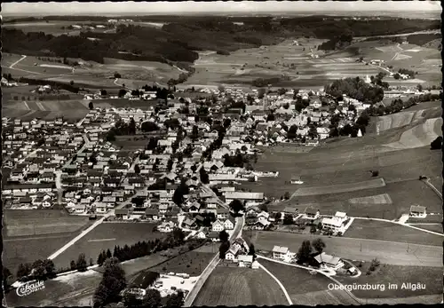 Ak Obergünzburg im Allgäu, Luftbildaufnahme
