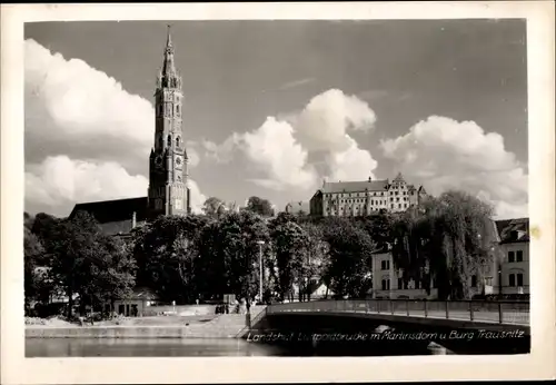 Ak Landshut in Niederbayern, Martinsdom, Burg Trausnitz