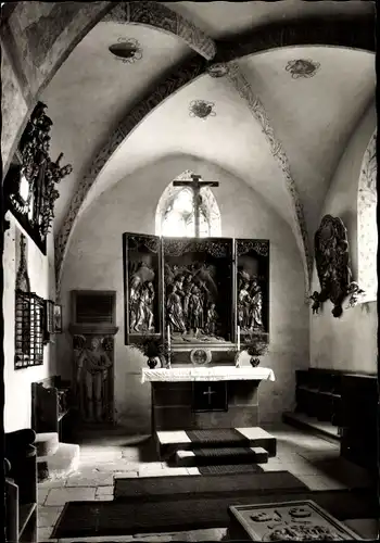 Ak Kleinschwarzenlohe Markt Wendelstein Mittelfranken, Allerheiligenkirche, Chor, Altar