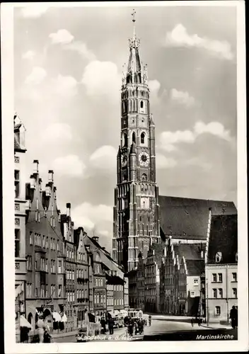 Ak Landshut in Niederbayern, Martinskirche, Autos