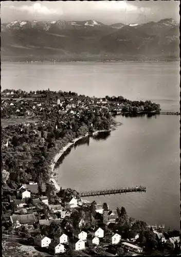 Ak Kressbronn am Bodensee, Panorama, österreichische Alpen
