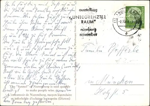 Künstler Ak Schilling, Eg., Nürnberg in Mittelfranken Bayern, Nürnberger Trichter, Wappen