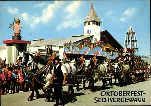 Ak München, Oktoberfest, Sechsergespann