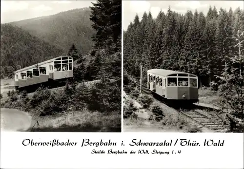 Ak Schwarzatal in Thüringen, Oberweißbacher Bergbahn