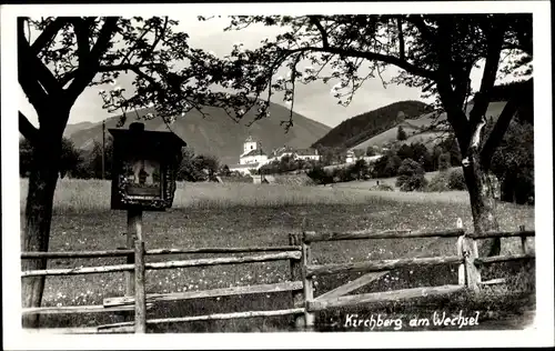 Ak Kirchberg am Wechsel in Niederösterreich, Durchblick zum Ort