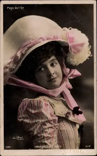 Ak Variete Künstlerin Paulette del Baye, Portrait, Pays de l'Or