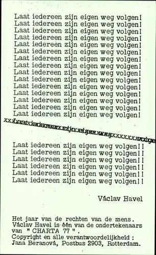 Im Jahr der Menschenrechte ist Vaclav Havel einer der Unterzeichner der Charta 77
