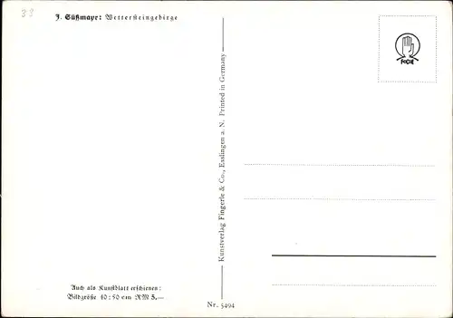 Künstler Ak Süßmayr, Josef, Wettersteingebirge