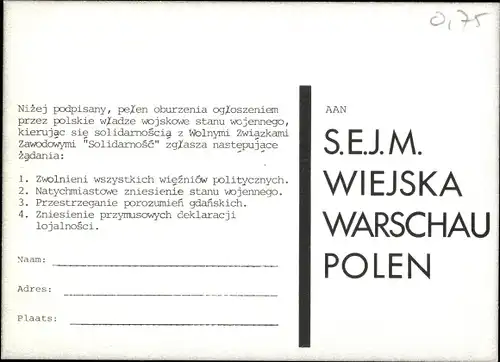 Ak Polen, Friedenskampagne, Ausrufung des Kriegsrechts durch die poln. Militärbehörden