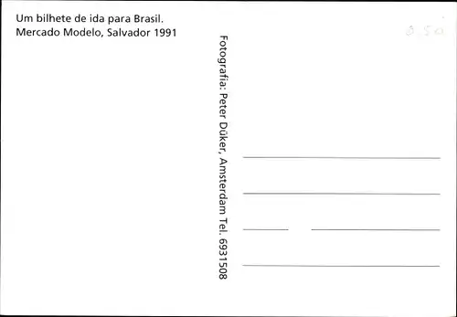 Ak Um One-Way-Ticket nach Brasilien, Mercado Modelo, Salvador 1991