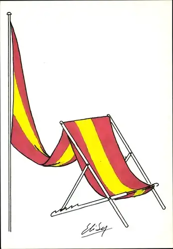 Künstler Ak Goods in ihrer Flagge, Spanien
