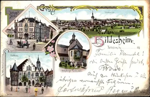 Ak Hildesheim in Niedersachsen, Totale, Rathaus, Rosenstock