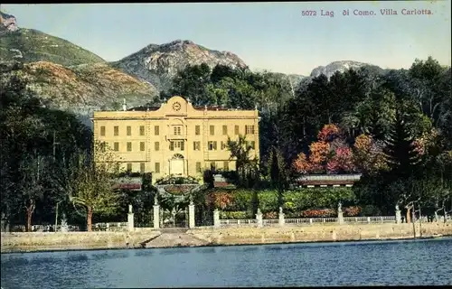 Ak Tremezzo Lago di Como Lombardia, Villa Carlotta vom Comer See gesehen
