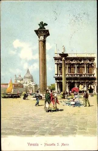 Litho Venezia Venedig Venetien, Piazzetta San Marco