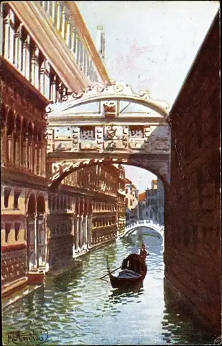 Künstler Ak Venezia Venedig Veneto, Ponte dei Sospiri