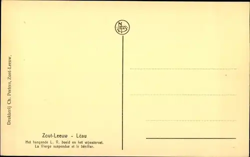 Ak Zoutleeuw Léau Flämisch Brabant, Hängendes Marienbild, Weihwasserbecken