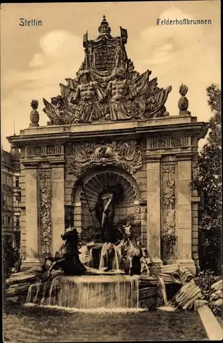 Ak Szczecin Stettin Pommern, Felderhoffbrunnen