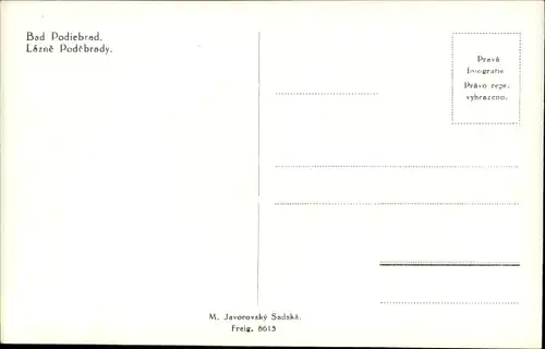 Ak Lázně Poděbrady Bad Podiebrad Region Mittelböhmen, Gebäude