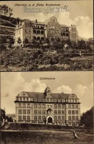 Ak Idar Oberstein an der Nahe, Krankenhaus, Schillerschule
