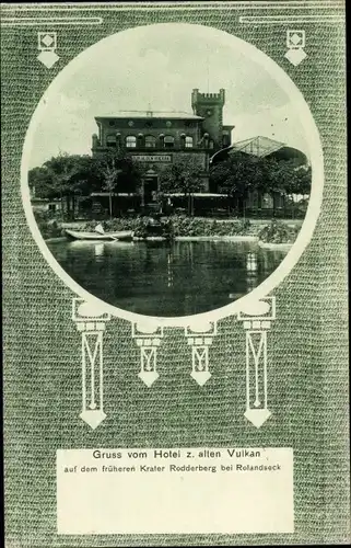 Passepartout Ak Rolandseck Remagen am Rhein, Hotel zum alten Vulkan, Krater Rodderberg