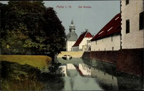 Ak Melle, Motiv am Gut Bruche, Wassergraben