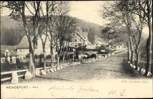 Ak Wendefurt Wendefurth Thale im Harz, Straßenpartie