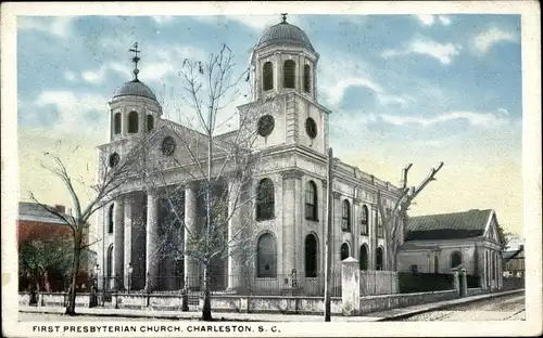 Ak Charleston South Carolina USA, Erste Presbyterianische Kirche