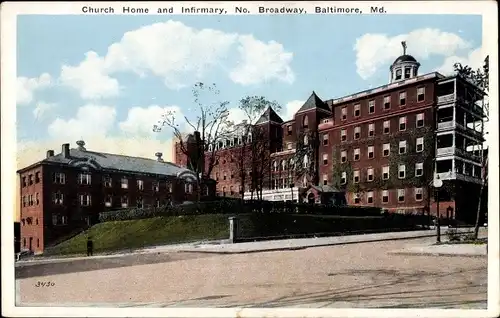 Ak Baltimore Maryland USA, Heim und Krankenstation der Kirche