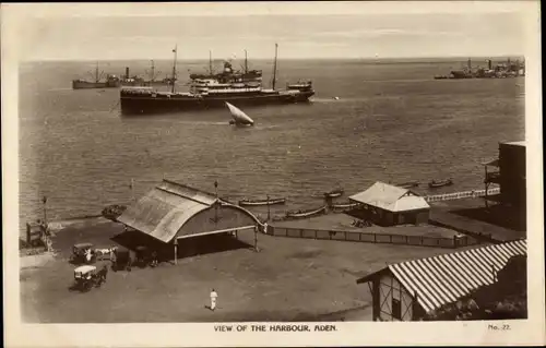 Ak Aden Jemen, Hafen, Dampfschiffe