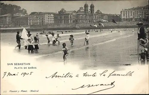 Ak Donostia San Sebastian Baskenland, Playa de Banos