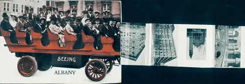 Leporello Klapp Ak Albany New York USA, Eyck-Hotel, Rathaus, Hudson River