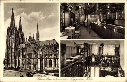Ak Köln am Rhein, Dom, Wein- und Bierstuben zum Treppchen