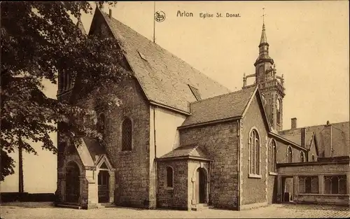 Ak Arlon Aarlen Wallonien Luxemburg, St. Donat Kirche