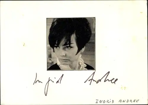 Foto Schauspielerin Ingrid Andree, Portrait, Autogramm