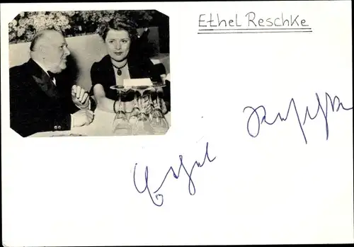 Autogrammkarte von Schauspielerin Ethel Reschke