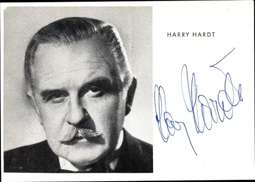 Autogrammkarte Schauspieler Harry Hardt, Portrait