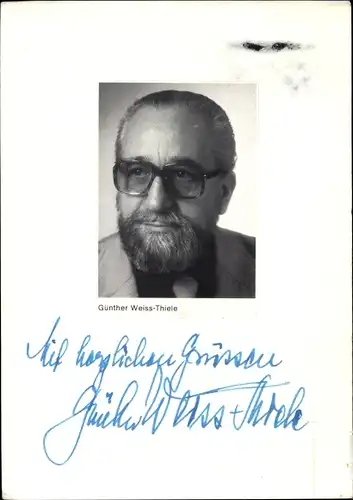 Autogrammkarte Schauspieler Günther Weiss-Thiele, Portrait