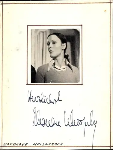 Ak Schauspielerin Eleonore Weisgerber, Portrait, Autogramm