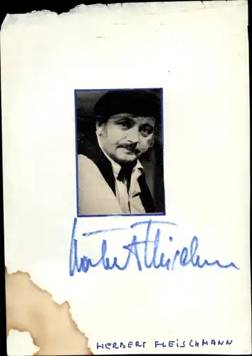 Autogrammkarte Schauspieler Herbert Fleischmann, Portrait