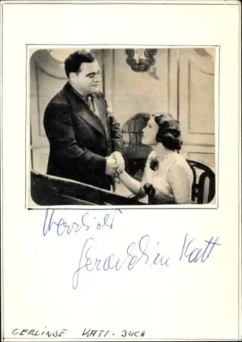 Autogrammkarte Schauspielerin Geraldine Katt, Filmszene